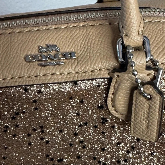 Coach Micro Sparkle Limited Edition Bennett Gold Star Glitter Satchel - Picture 4 of 13
